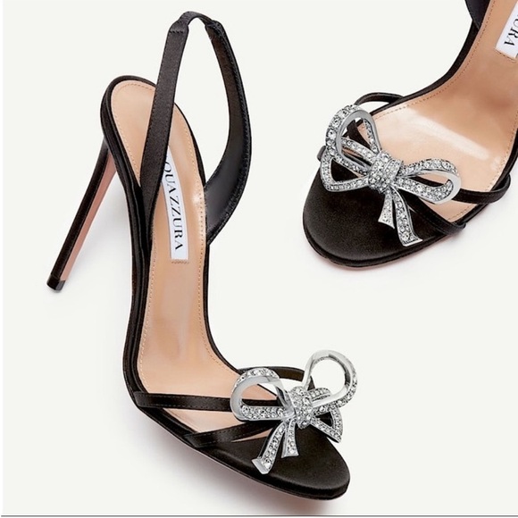 Aquazzura Shoes - New Aquazzura Babe Crystal Bow Heel Sandals